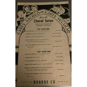 2 copies Rare 1959 "My Bonny Lass" SSATB By Thomas Morley